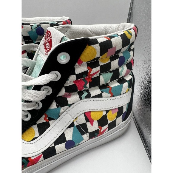 VANS Custom 90s Style Saved By The Bell Checkerboard Sk8-Hi Lace Up M8W9.5 - Picture 2 of 8